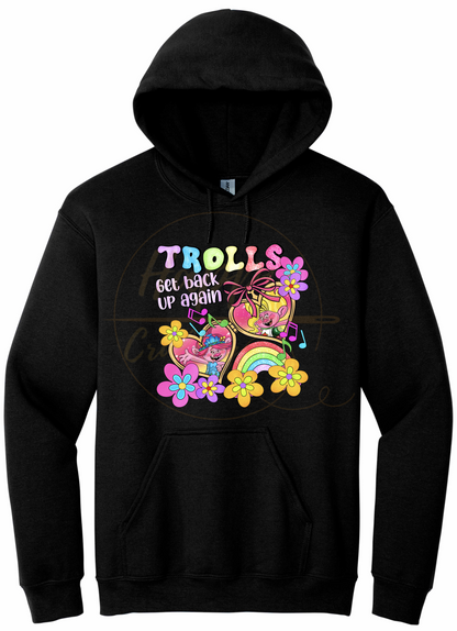 Colorful Flower Party Crew-539 Hoodie - 539-S-Black, 539-M-Black, 539-L-Black, 539-XL-Black, 539-2XL-Black, 539-3XL-Black