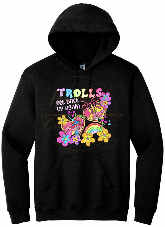 Colorful Flower Party Crew-539 Hoodie - 539-S-Black, 539-M-Black, 539-L-Black, 539-XL-Black, 539-2XL-Black, 539-3XL-Black