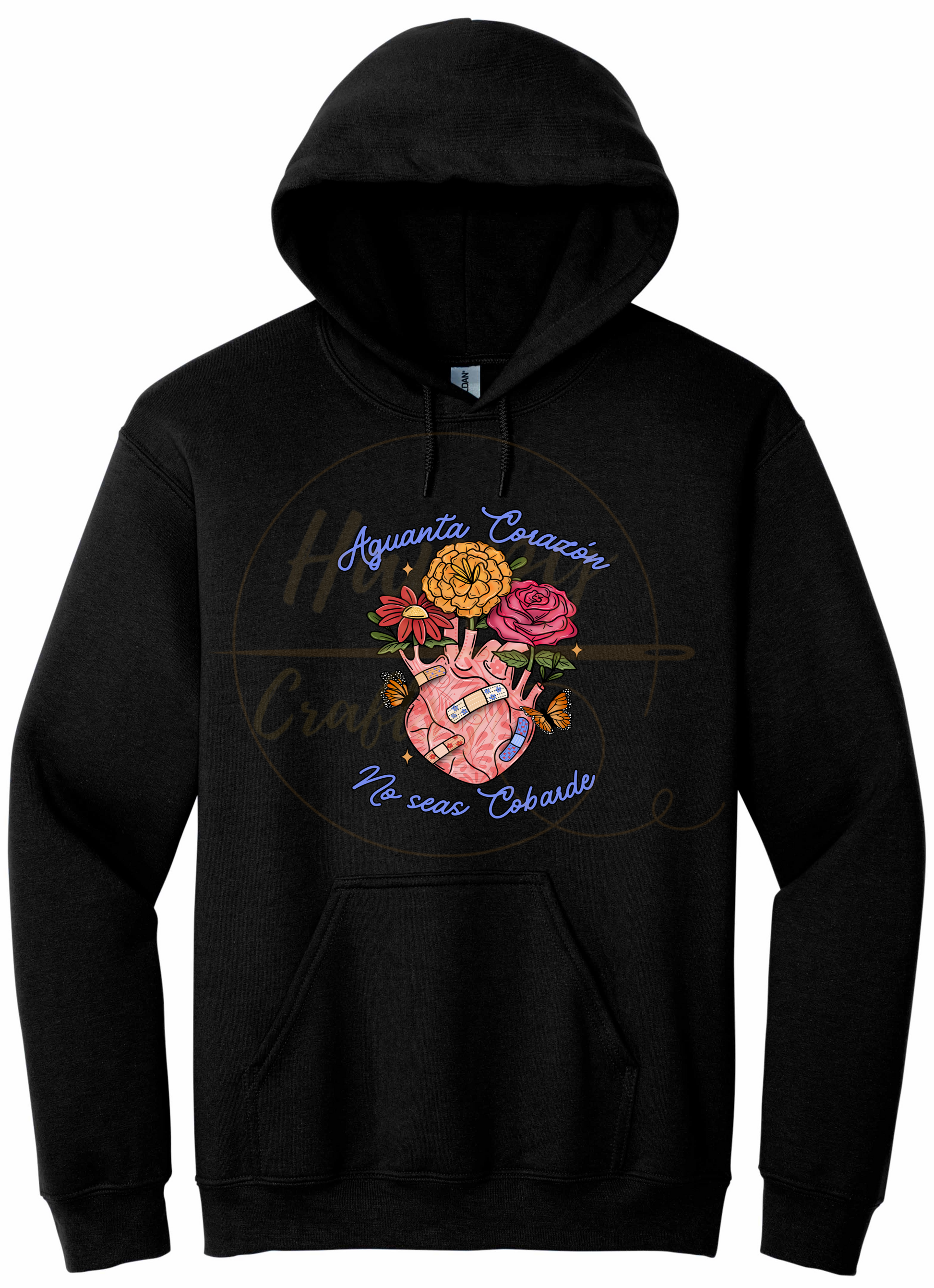 Aguanta Corazon-504 Hoodie - 504-S-Black, 504-M-Black, 504-L-Black, 504-XL-Black, 504-2XL-Black, 504-3XL-Black
