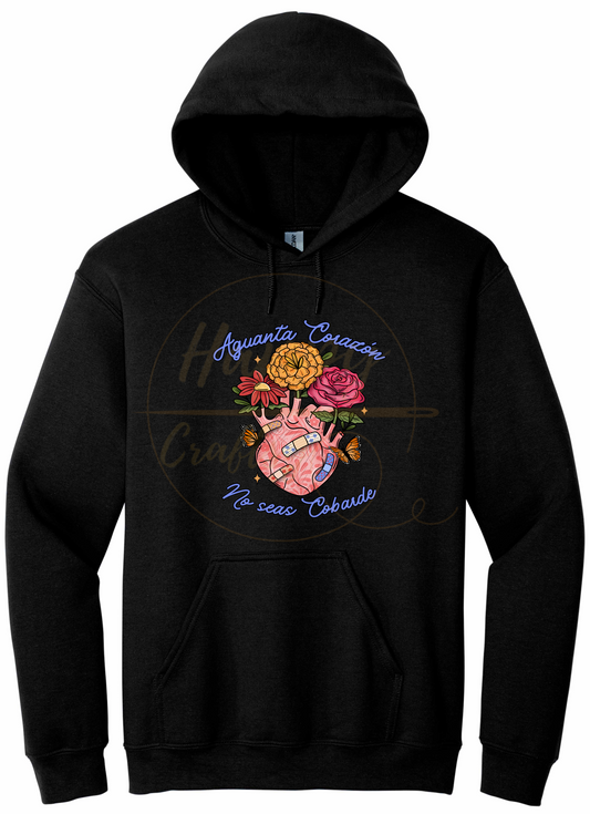 Aguanta Corazon-504 Hoodie - 504-S-Black, 504-M-Black, 504-L-Black, 504-XL-Black, 504-2XL-Black, 504-3XL-Black