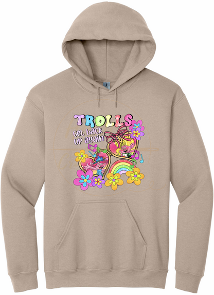 Colorful Flower Party Crew-539 Hoodie - 539-S-Sand, 539-M-Sand, 539-L-Sand, 539-XL-Sand, 539-2XL-Sand, 539-3XL-Sand