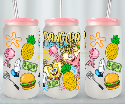 Undersea Fun Vibes-557 Glass Can - 557-16OZ-Pink