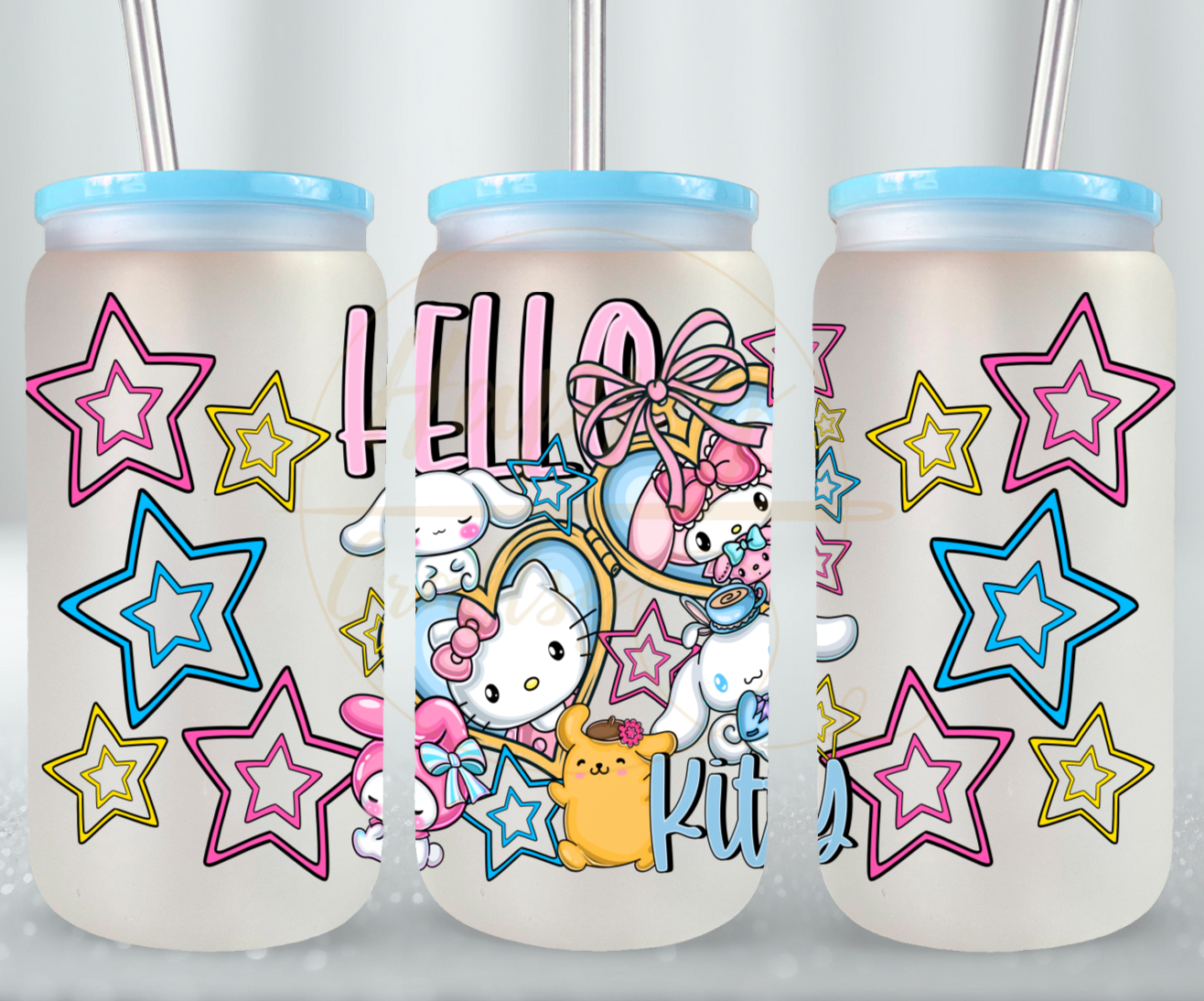 Cute Squad Glow Up-530 Glass Can - 530-16OZ-Blue
