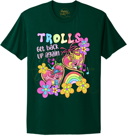Colorful Flower Party Crew-539 T-shirt - 539-S-Forest Green, 539-M-Forest Green, 539-L-Forest Green, 539-XL-Forest Green, 539-2XL-Forest Green, 539-3XL-Forest Green