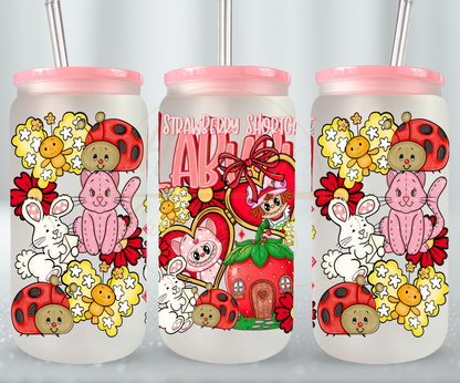 Sweet Berry Garden Friends-554 Glass Can - 554-16OZ-Pink