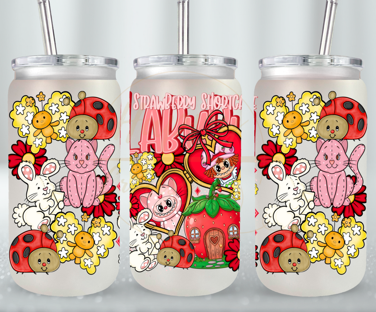 Sweet Berry Garden Friends-554 Glass Can - 554-16OZ-White