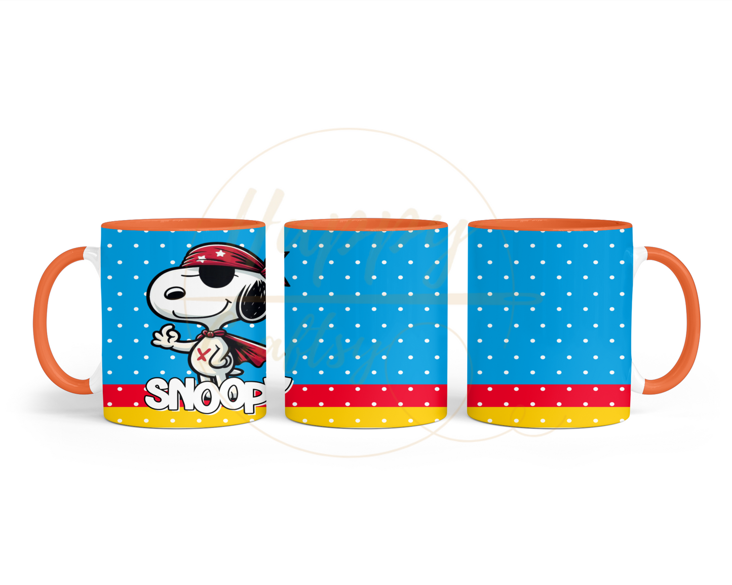 Retro Pirate Super Hero-487 Mugs - 487-11OZ-Orange