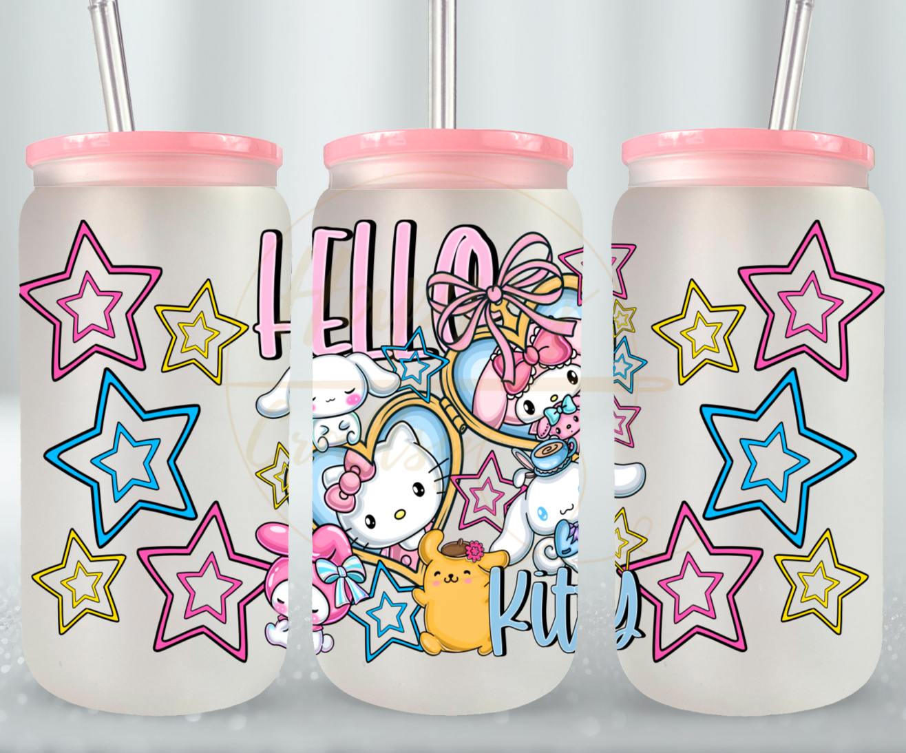 Cute Squad Glow Up-530 Glass Can - 530-16OZ-Pink