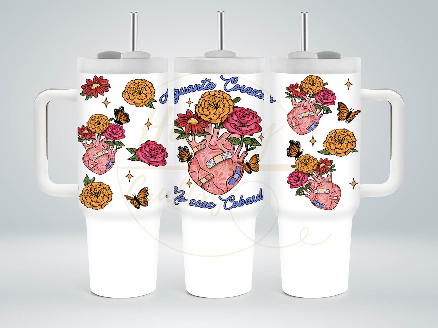 Aguanta Corazon-504 Tumbler - 504-40OZ-White