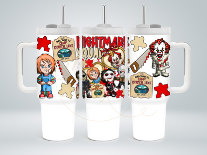 Playful Scare Squad-547 Tumbler - 547-40OZ-White