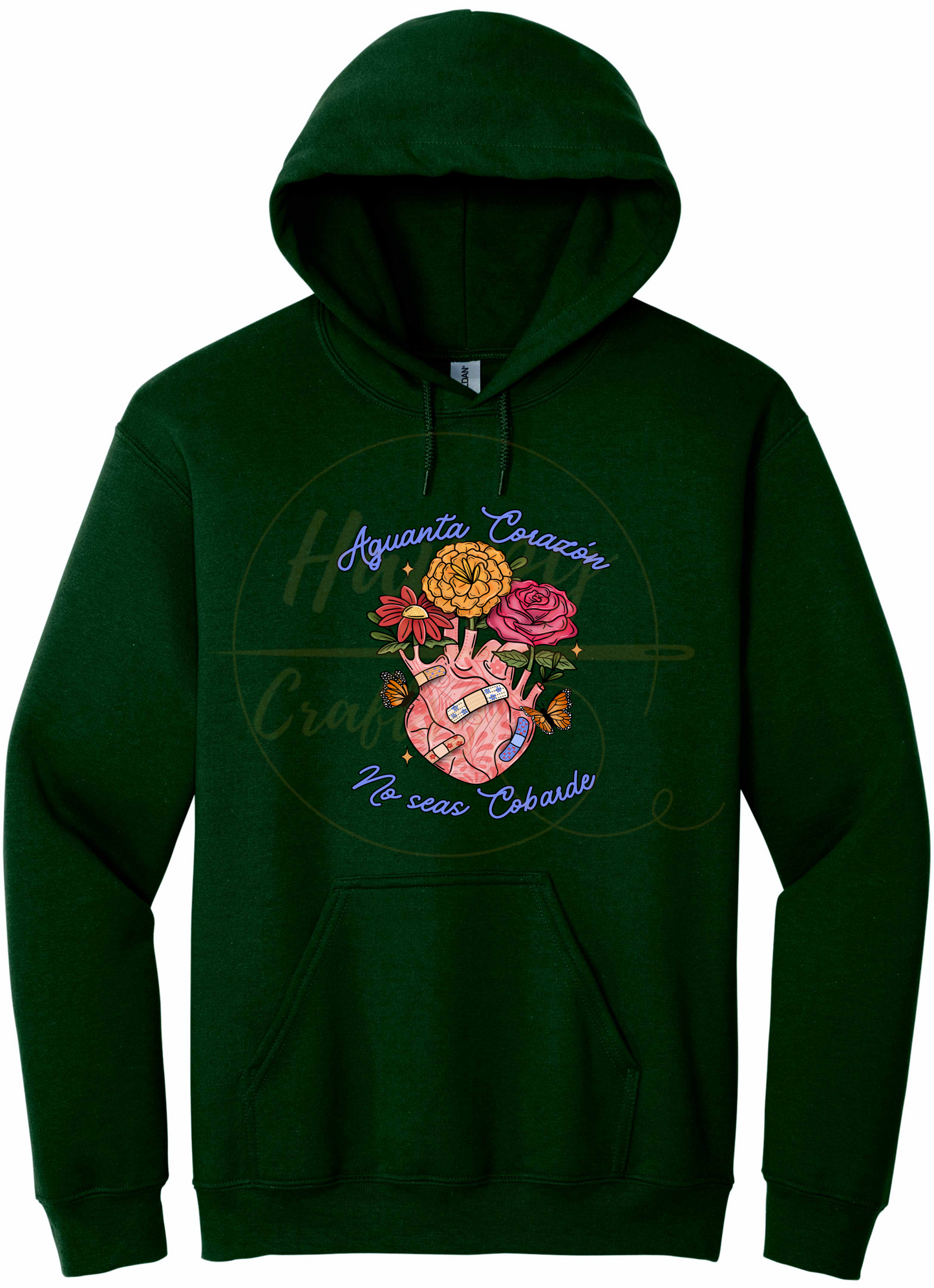 Aguanta Corazon-504 Hoodie - 504-S-Forest Green, 504-M-Forest Green, 504-L-Forest Green, 504-XL-Forest Green, 504-2XL-Forest Green, 504-3XL-Forest Green