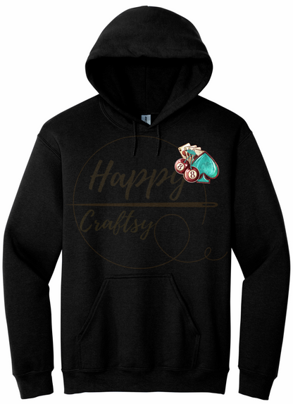 Wild Card-345 Hoodie - 345-S-Black, 345-M-Black, 345-L-Black, 345-XL-Black, 345-2XL-Black, 345-3XL-Black