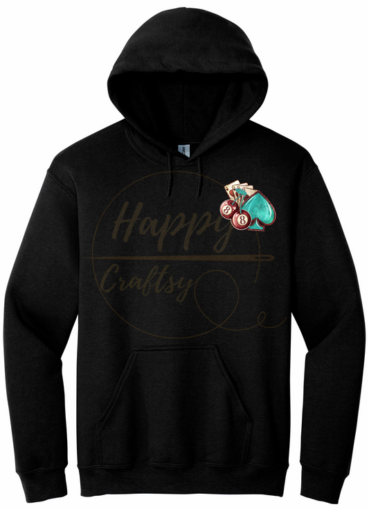 Wild Card-345 Hoodie - 345-S-Black, 345-M-Black, 345-L-Black, 345-XL-Black, 345-2XL-Black, 345-3XL-Black