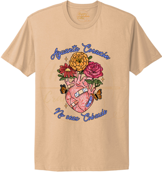 Aguanta Corazon-504 T-shirt - 504-S-Cream, 504-M-Cream, 504-L-Cream, 504-XL-Cream, 504-2XL-Cream, 504-3XL-Cream