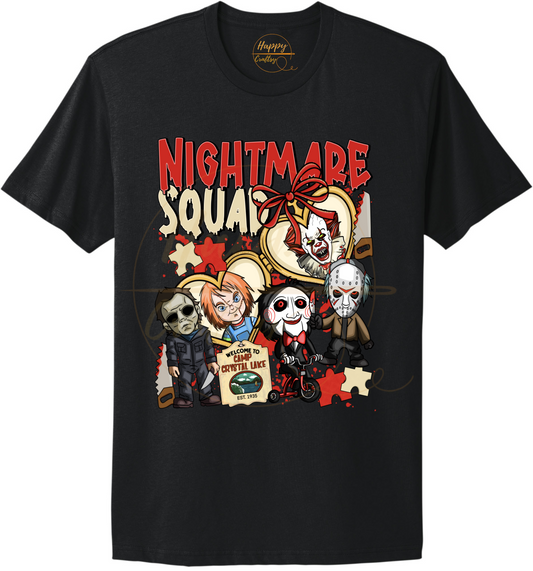 Playful Scare Squad-547 T-shirt - 547-S-Black, 547-M-Black, 547-L-Black, 547-XL-Black, 547-2XL-Black, 547-3XL-Black