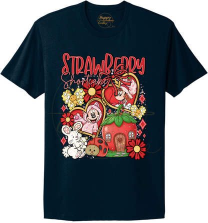 Strawberry Blossom Cottage.-551 T-shirt - 551-S-Midnight Navy, 551-M-Midnight Navy, 551-L-Midnight Navy, 551-XL-Midnight Navy, 551-2XL-Midnight Navy, 551-3XL-Midnight Navy