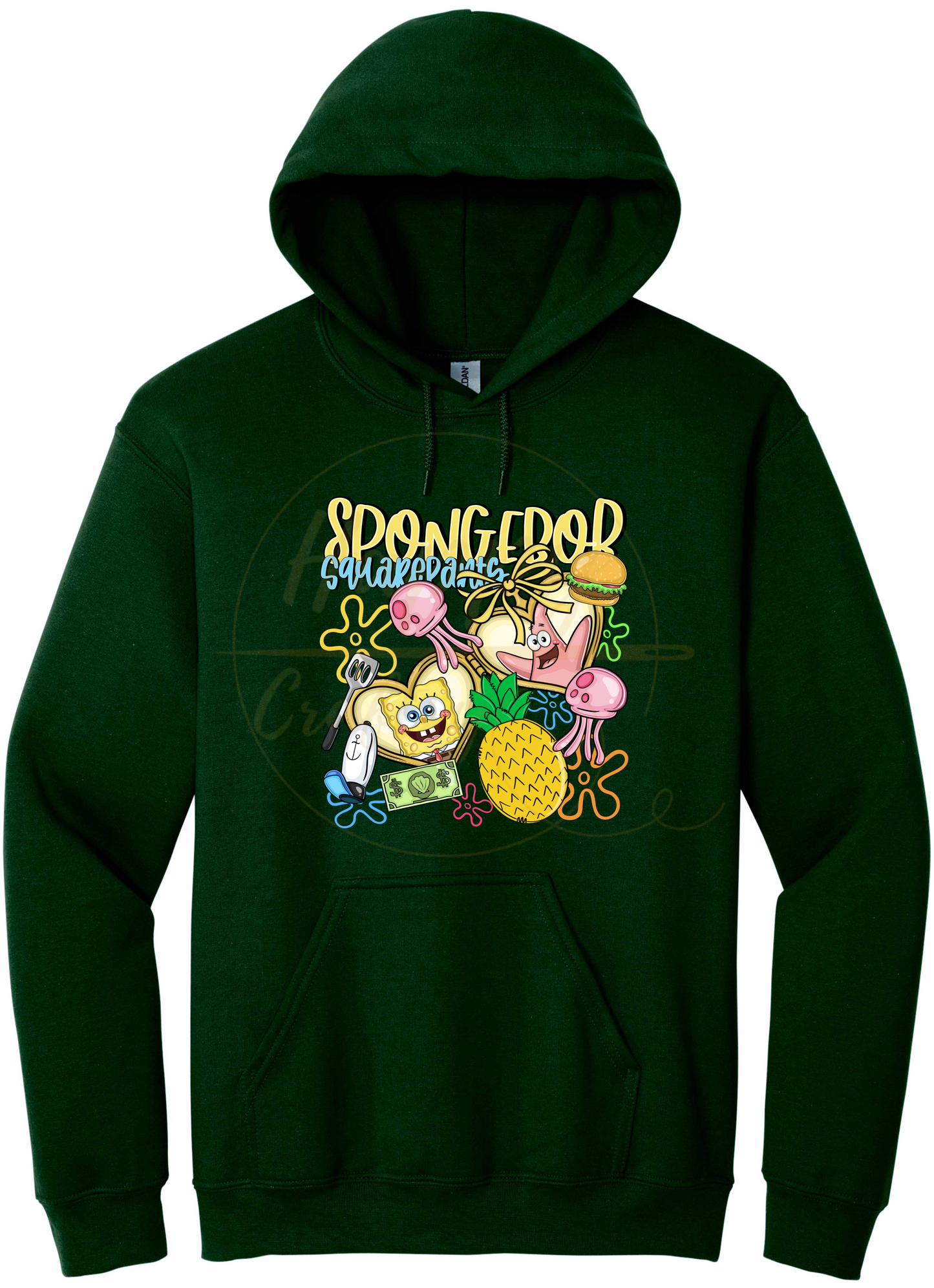 Undersea Fun Vibes-557 Hoodie - 557-S-Forest Green, 557-M-Forest Green, 557-L-Forest Green, 557-XL-Forest Green, 557-2XL-Forest Green, 557-3XL-Forest Green