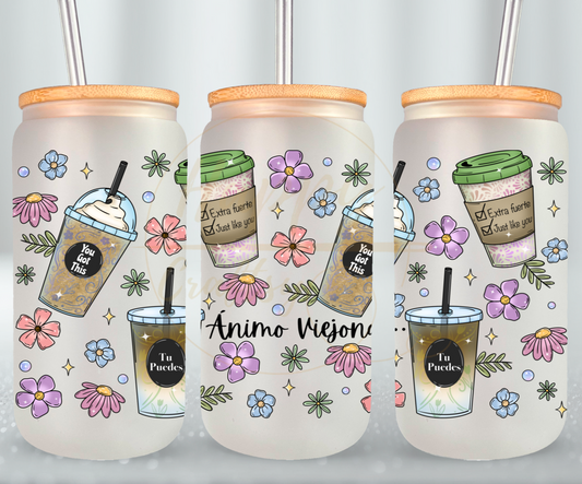 Animo Viejona-502 Glass Can - 502-16OZ-Bamboo Lids
