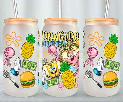 Undersea Fun Vibes-557 Glass Can - 557-16OZ-Bamboo Lids