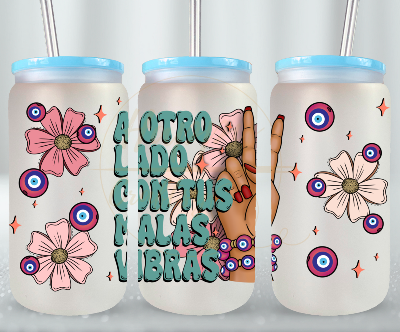 A Otro Lado-517 Glass Can - 517-16OZ-Blue