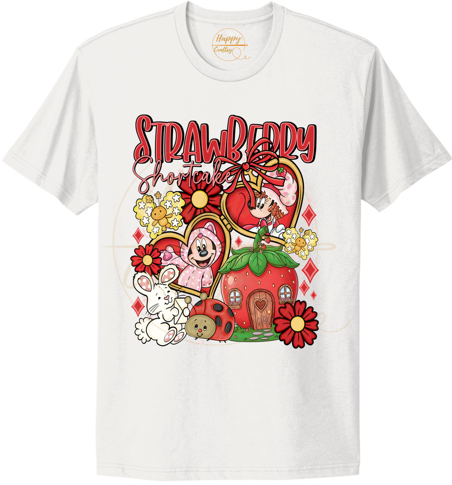 Strawberry Blossom Cottage.-551 T-shirt - 551-S-White, 551-M-White, 551-L-White, 551-XL-White, 551-2XL-White, 551-3XL-White