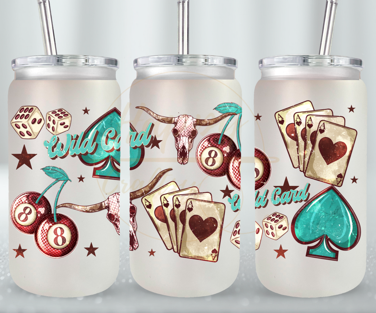 Wild Card-345 Glass Can - 345-16OZ-White