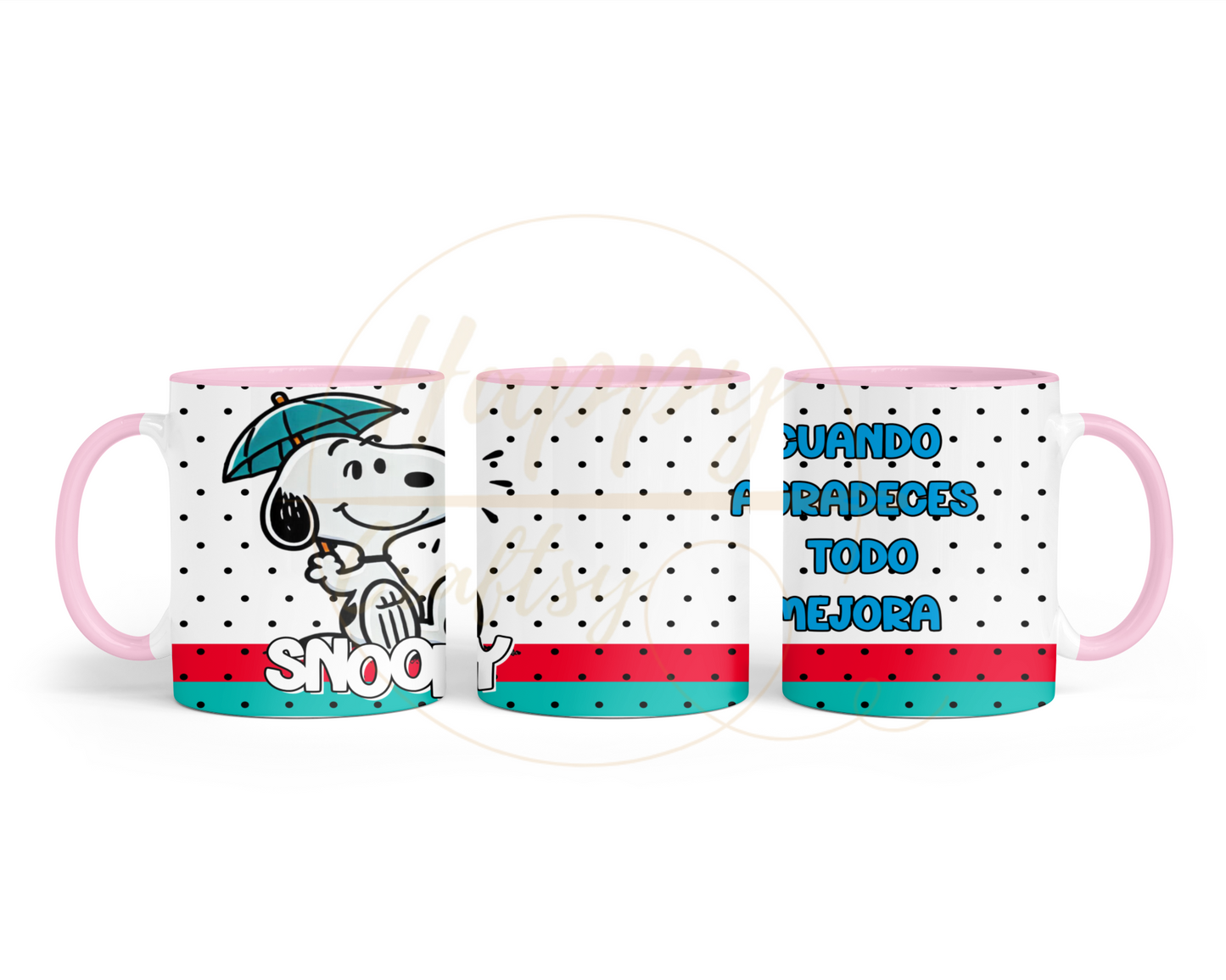 Umbrella Raindrop Joy-492 Mugs - 492-11OZ-Pink
