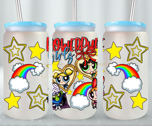Bright Little Heroes-534 Glass Can - 534-16OZ-Blue