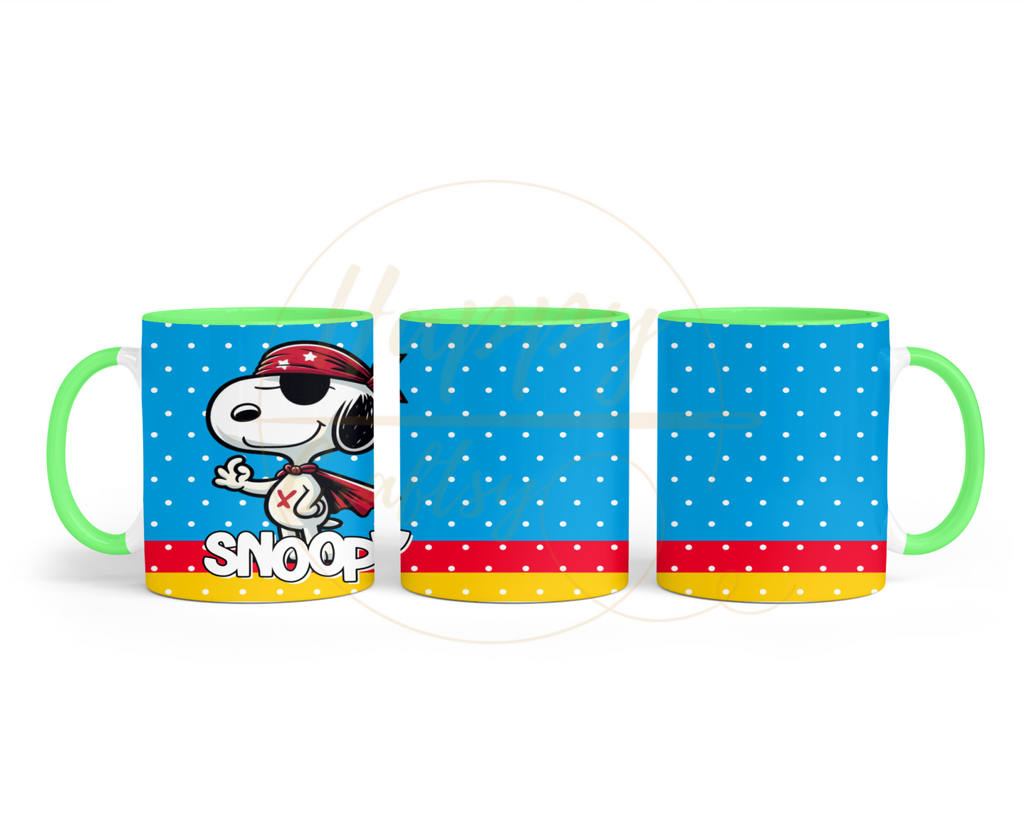Retro Pirate Super Hero-487 Mugs - 487-11OZ-Green