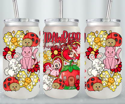 Strawberry Blossom Cottage.-551 Glass Can - 551-16OZ-White