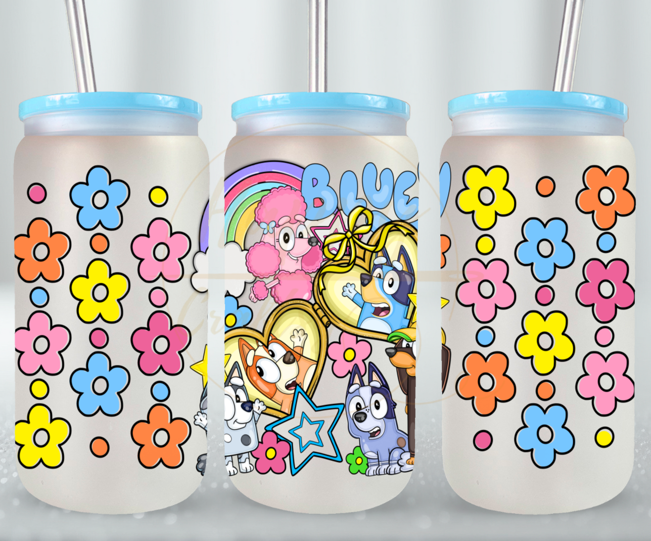 Joyful Journey: Friends and Fun Await-528 Glass Can - 528-16OZ-Blue