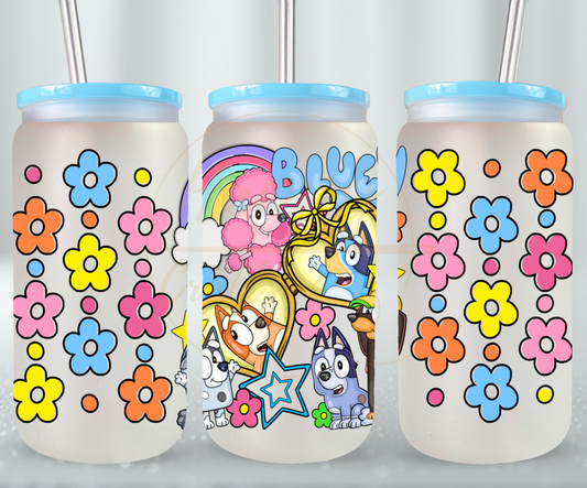 Joyful Journey: Friends and Fun Await-528 Glass Can - 528-16OZ-Blue
