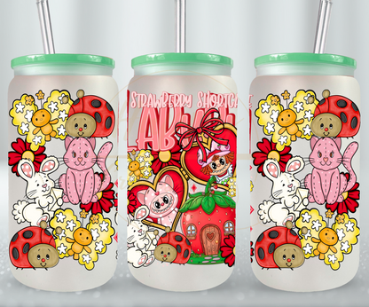 Sweet Berry Garden Friends-554 Glass Can - 554-16OZ-Green