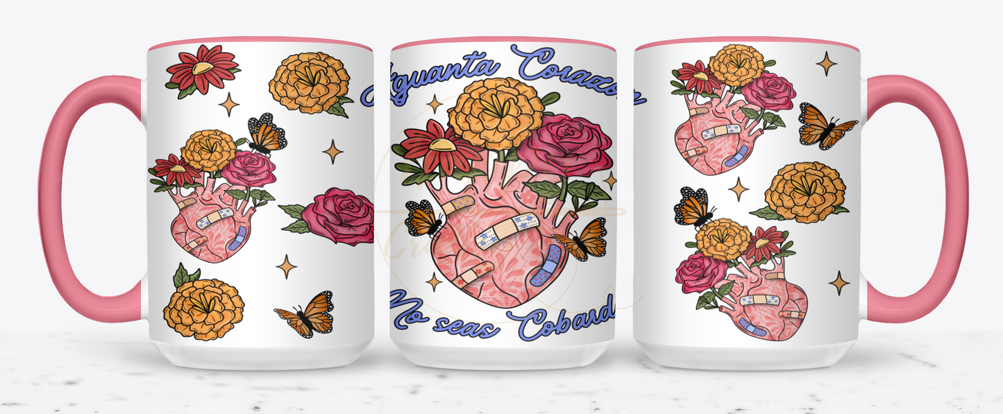 Aguanta Corazon-504 Mugs - 504-15OZ-Pink