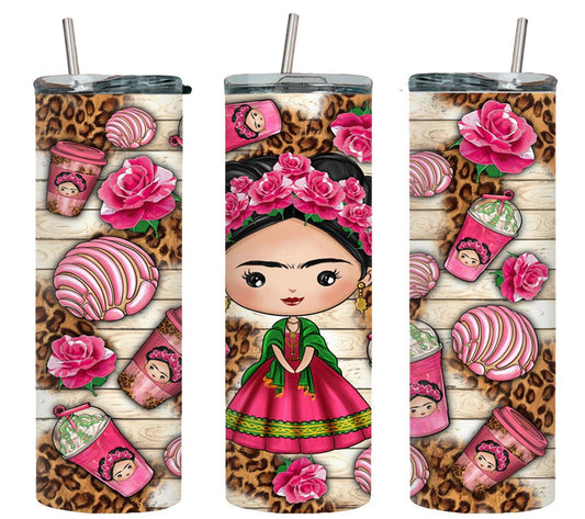 Cafecito y Chisme Mexican Girl-8444 - tumbler
