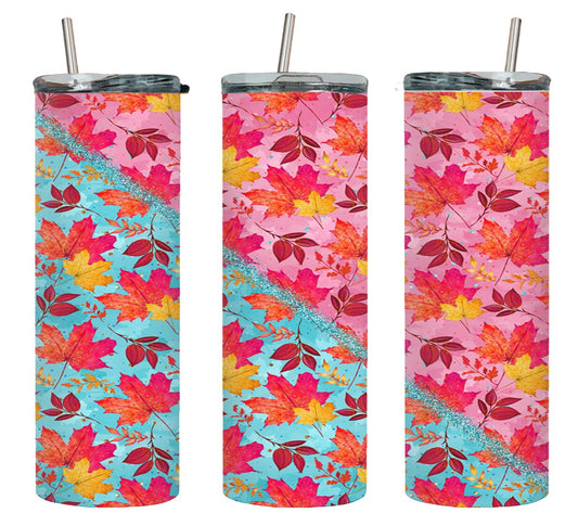 Autumn BLue Leaves-10558 - tumbler