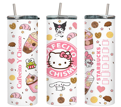 Cafecito y Chisme Pink Cat-8791 - tumbler