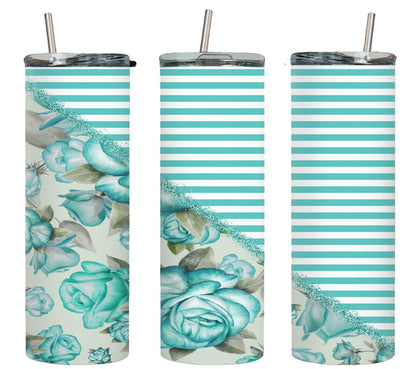 Flower Split Teal-10579 - tumbler