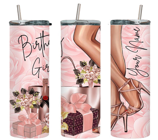 Personalized Birthday Girl - tumbler