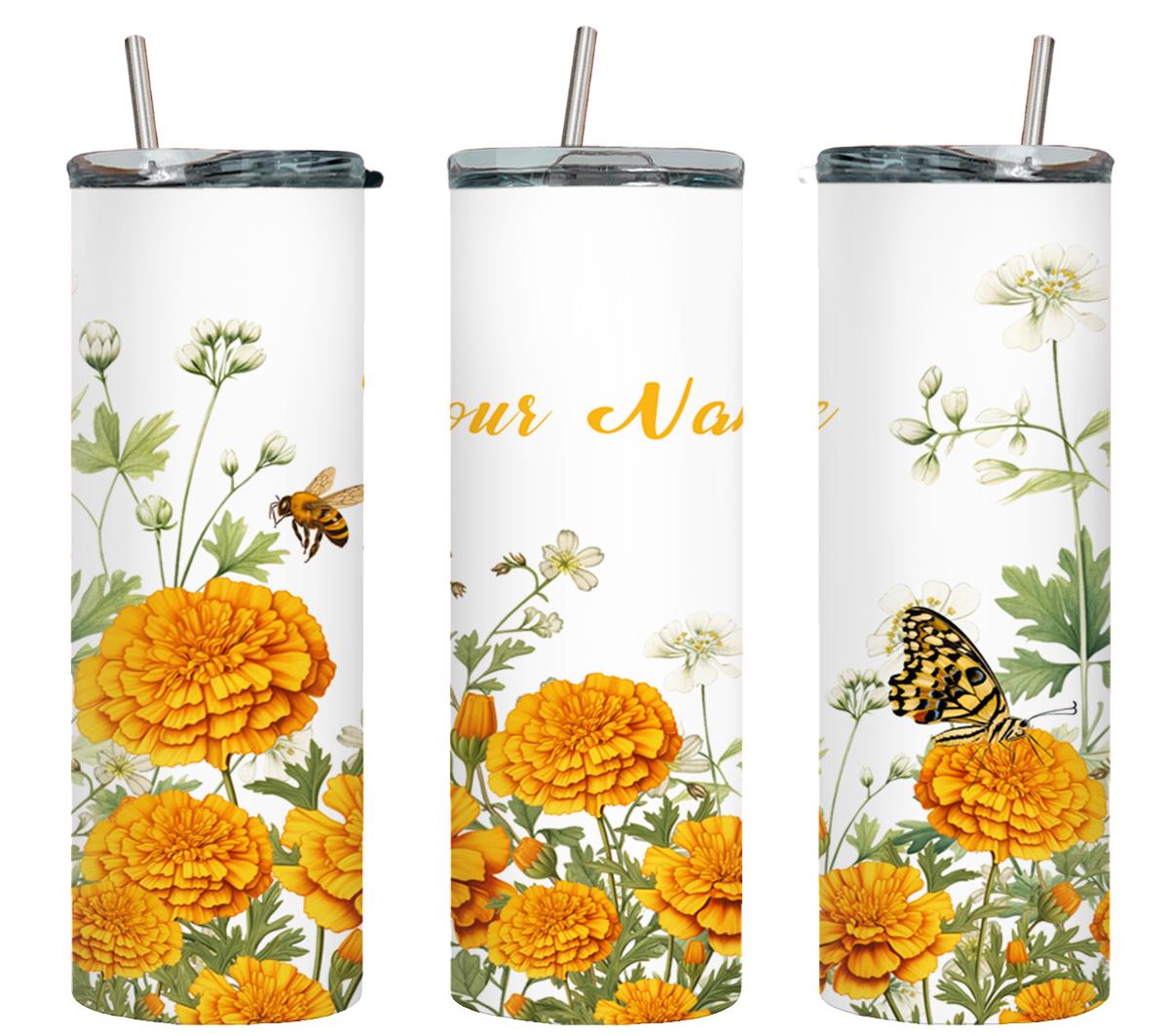 Personalized Birthday October Marigold-8241 - tumbler