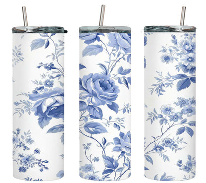 Blue Flower - tumbler