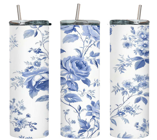 Blue Flower - tumbler