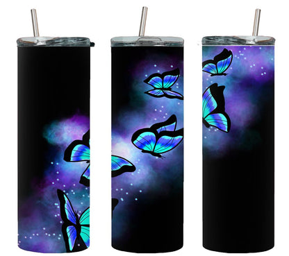 Butterfly Glow Blue-8331 - tumbler