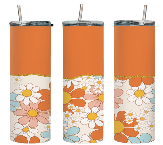 Orange Flower - tumbler