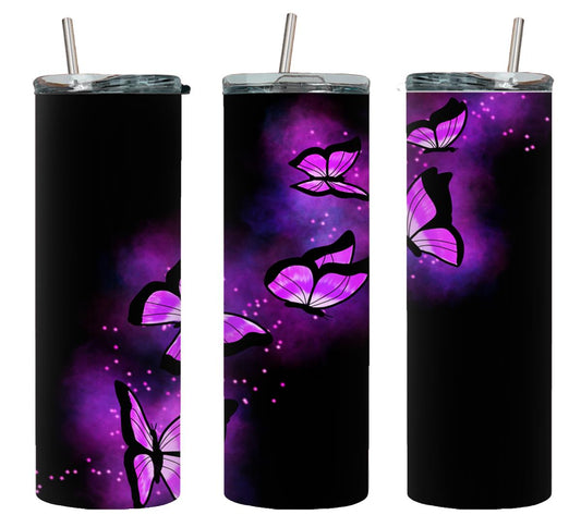 Butterfly Glow Pink - tumbler