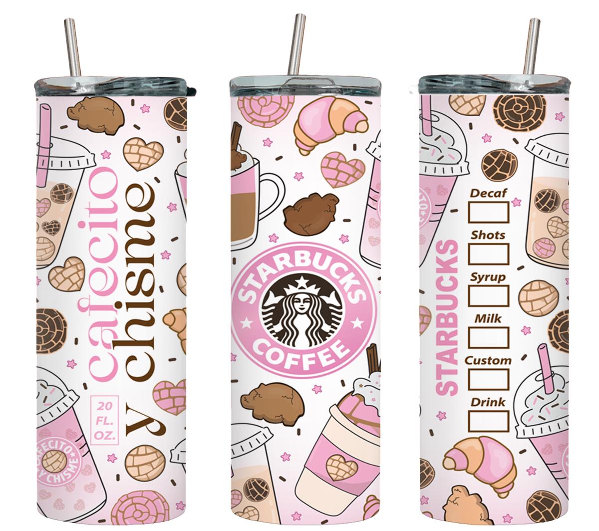 Cafecito y Chisme Pink-8474 - tumbler