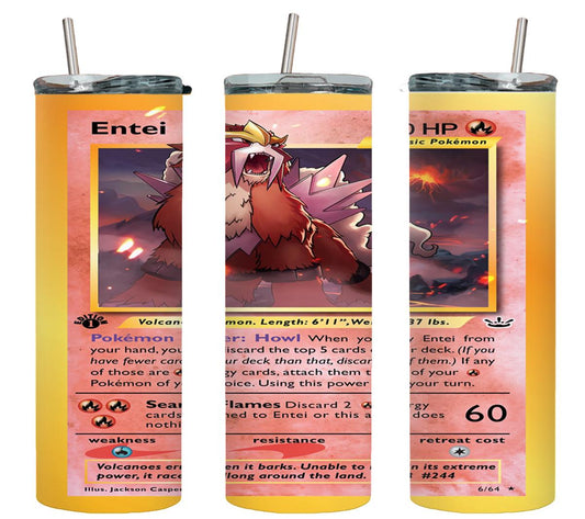 Pokemon Entei Card-8040 - tumbler