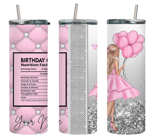 Personalized Birthday Girl Blond Hair - tumbler