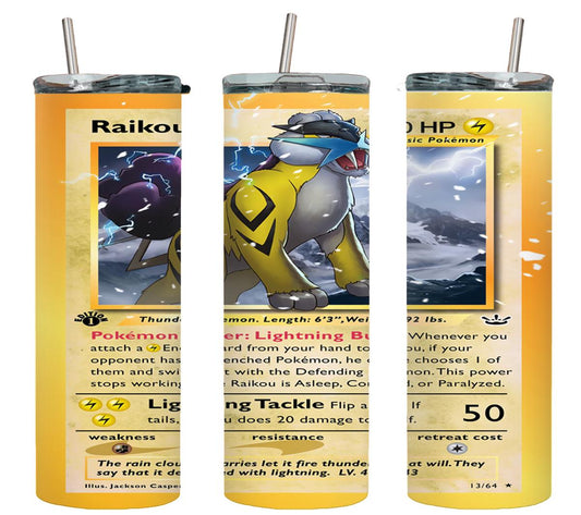 Pokemon Raikou Card-8047 - tumbler