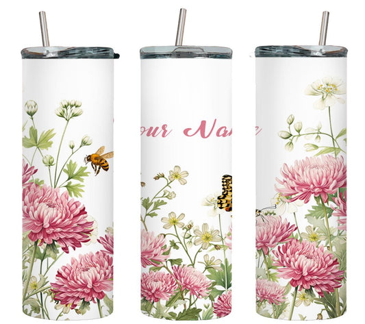 Personalized Birthday November Chrysanthemum - tumbler